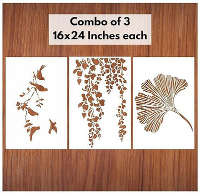 Kayra Decor Home & Office Decoration KHS725-KHS36017-KHS461 Wall Art Stencil(Pack of 3, Buy a combo of 3 & get 1 Free on Buy Now)