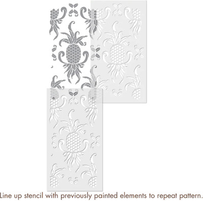 Kayra Decor Pineapple Design Stencils for Wall Painting - Size 20x36 Inch Medium Stencil(Pack of 1, Pineapple Design)