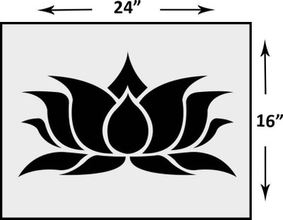 Corazon Lotus Wall Design Stencils for Wall Painting for Home Wall Decoration Suitable for Room Decor, Ceiling and Craft (16 x 24 inches) 40054 Lotus Design Stencil(Pack of 1, PRINTED)
