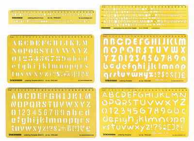 Traceease Traceease Lettering Template Multi - Sizes Alphabet Stencils Drafting TRTDS-1A Alphabet Template Stencil(Pack of 6, Solid)