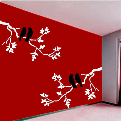 shine interiors Wall Stencils Wall Stencils Couple Branch (Size 16x24 Inch) Reusable Sheet. Birds On the Tree Stencil(Pack of 1, Birds On The Tree)