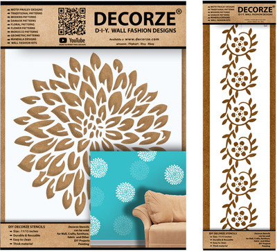 Decorze DFS-05-DB-05 Wall Painting Stencil(Pack of 1, Solid)
