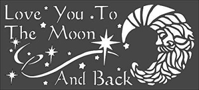 Kachi Pencil Art & Craft Layering Stencil, 5x11 inch Custom Cut Stencil,Love You to The Moon and Back Crafts, Arts, Scrapbooking - Painting on The Wall, Wood, Glass and Othe (Craft Stencil) Stencil(Pack of 1, Lettering /)