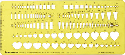 Traceease Traceease Stone Shapes Stencils Jewelry Templates Multiple Shape Drafting TRTD-2325A Jewelry Designing Template Stencil(Pack of 1, Solid)