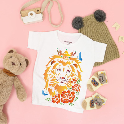 IVANA'S Lion Head Stencil Template, 11.7x8.3 inch African Big Cat Wild Animal Reusable FIN-1557 Modern Art & Craft Stencil(Pack of 1, Floral, Abstract, Unique, Border Stencil)