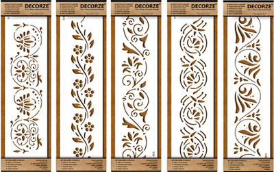 Decorze 9-DB-33-34-35-36-45 PAINTING Stencil(Pack of 5, Printed)