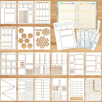 IVANA'S 18 Pieces Ultimate Productivity Stencil Set A5 Journal Stencil Plastic Planner T emplate Stencil Schedule Stencil Daily Weekly Calendars for DIY Notebook Diary P lanners Layouts Stencil(Pack of 18, Art & Craft Paitning Stencil) IVANA'S 18 Pieces Ultimate Productivity Stencil Set A5 Journal Stencil Plastic Planner T emplate Stencil Schedule Stencil Daily Weekly Calendars for DIY Notebook Diary P lanners Layouts Stencil(Pack of 18, Art & Craft Paitning Stencil)