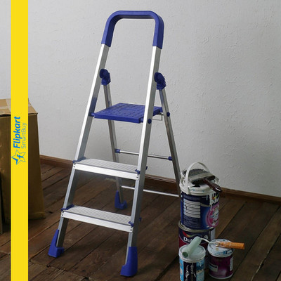 Flipkart SmartBuy 3 Step Hybrid Ladder with Strong Platform | Heavy Duty Aluminium Ladder(With Platform)