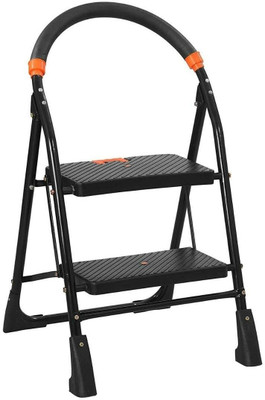 Flipkart SmartBuy Black Heavy Folding Wide Anti-Skid 2 Steps Steel Ladder(With Platform)