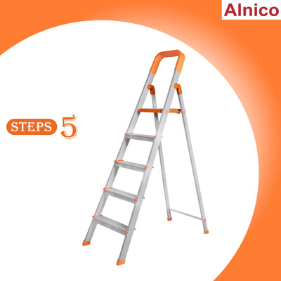 ALNICO 5 Step Hybrid Aluminium Step - Powder Coated Side Section Steel Ladder(With Platform)