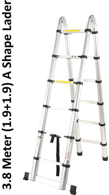 Smarty 3.8 Meter (1.9+1.9) Double A shape Telescopic Aluminium Ladder