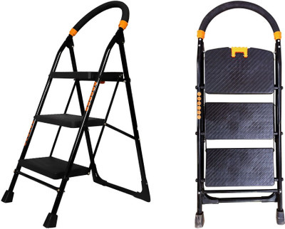 Trendy 3 Step Heavy Duty Foldable Step Ladder with Anti-Skid Shoes and Extra Strong Steel Ladder(With Platform)