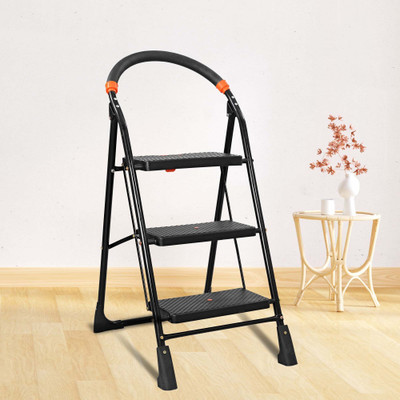 Flipkart SmartBuy Heavy Folding Wide Anti-Skid 3 Steps Steel Ladder (With Platform) Steel Ladder(With Platform)