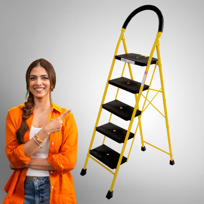 ProHome 5 Step Steel Ladder for Home With Anti Skid shoes Steel Ladder(With Platform)