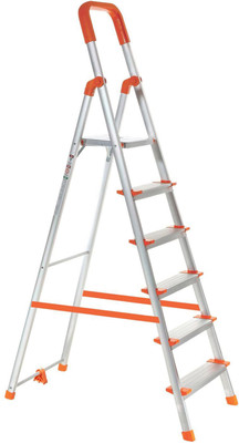 ProHome 6 Steps Ladder with Anti Slip Shoes Aluminium Ladder(With Platform)