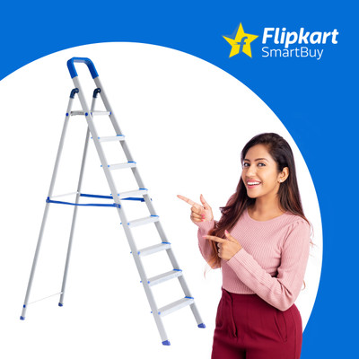 Flipkart SmartBuy 8 Step Hybrid Heavy Duty Foldable Aluminium Ladder(With Platform, Hand Rail, Tool Tray)