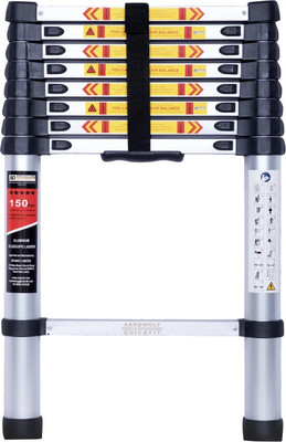 Aardwolf Quickfit 9 Step 8.5 (Ft) Heavy Duty Telescopic Ladder Aluminium Ladder