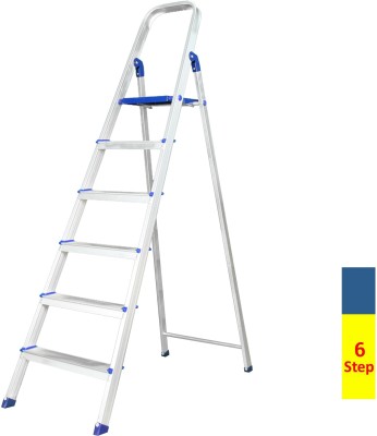 Flipkart SmartBuy Heavy Duty Hybrid Aluminum Step -5 Step Powder Coated Section Ladder for Home Steel Ladder(With Platform)