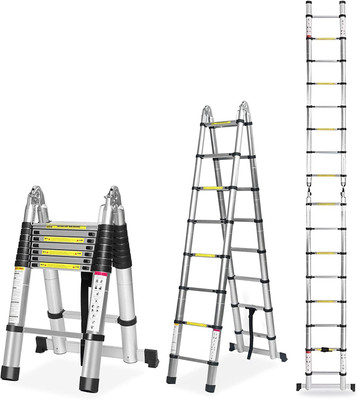 Flipkart Perfect Homes ®2.5M+2.5M/5M/16.5FT,A-Shape Telescopic Portable Folding for Outdoor&Household Aluminium Ladder