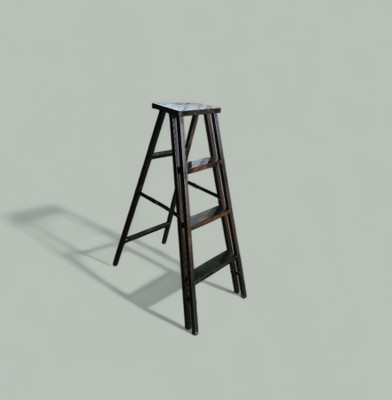 DEVTANKHI 3 stape foldable ladder for home with wide anti skid steps tool Steel Ladder(With Platform, Tool Tray)