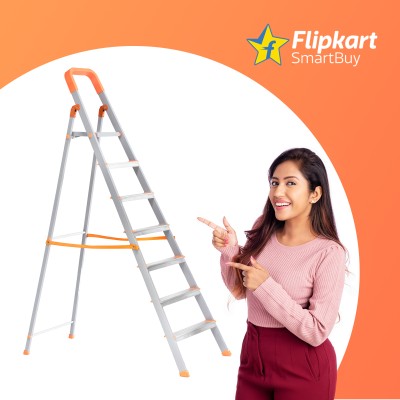 Flipkart SmartBuy 7 Step Hybrid Heavy Duty Foldable Aluminium Ladder(With Platform, Tool Tray)