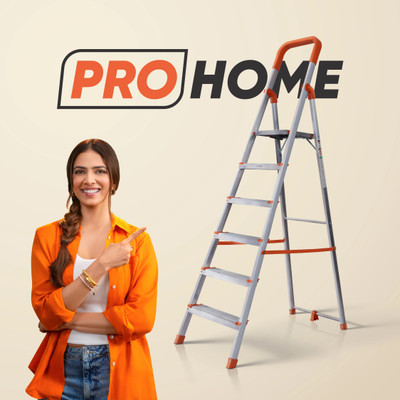 ProHome 6 Steps Anti Slip Shoes Aluminium Ladder(With Platform)