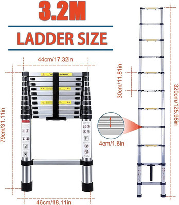 Smarty 3.2 Meter Telescopic Aluminium Ladder