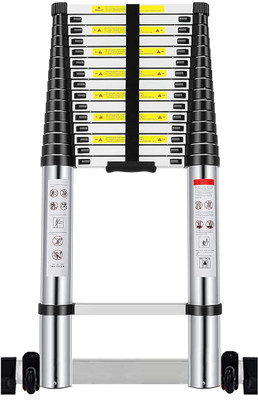 WB WELBUILT 7m (23 Ft.) Extension Portable With EN-131 Certified Telescopic Aluminium Ladder