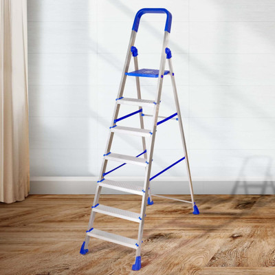HOMACE Foldable Aluminum Ladder stairs siddi for Home industrial use 7 step ladder Aluminium Ladder(With Platform)