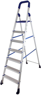 Flipkart SmartBuy Premium Foldable Wide Step Anti Non Skid 7 Step Aluminium Ladder(With Platform)