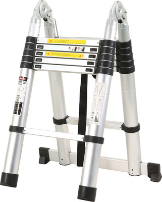 Parvaaz 3.8Meter ( 1.9M + 1.9M ) Double A Telescopic Aluminium Ladder (12.5 Feet) Aluminium Ladder