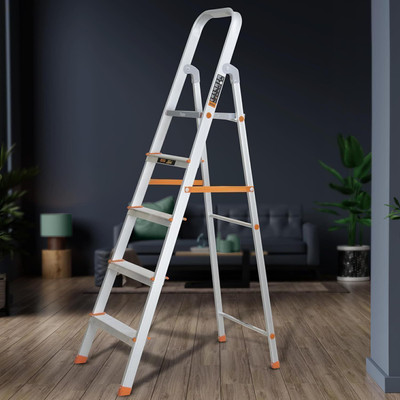Plantex Premium Legend Aluminium Foldable 5 Step Ladder for Home - 5 Wide Step Ladder Aluminium Ladder(With Platform)