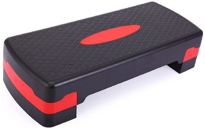 GJSHOP Aerobic Stepper For Exercise At Home With 3 Height Adjustments Max Weight 250 Kg Stepper(Red, Black)