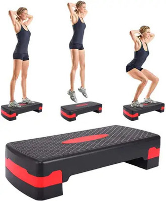 GJSHOP Professional Training Aerobic Stepper & Step Platform For Exercise At Home Stepper(Red, Black)