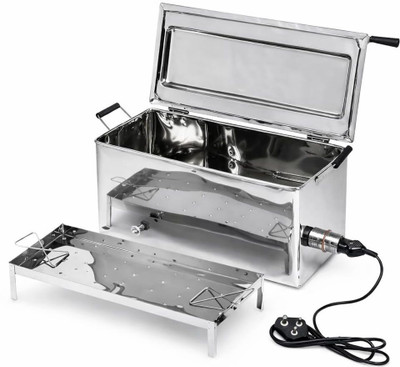 Bos Medicare Surgical Electric Instrument Sterilizer (14x5x3) Stainless Steel Box with Tray & Lid - 4 Slots(Silver)