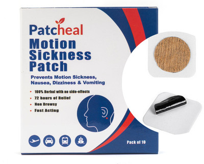 Patcheal Motion Sickness Patch 10 pcs Relieves Travel sickness Nausea and Vomiting - 10 Slots(White)