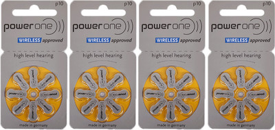 Power one Size 10 Hearing Aid (4Strip of 8 Batteries)  Battery(Pack of 32)