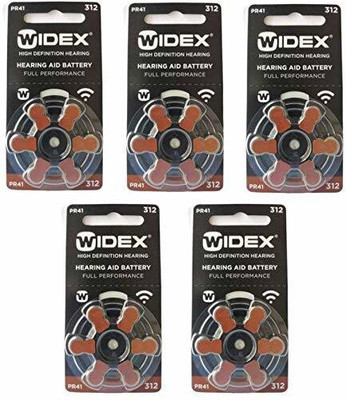 Widex P312 Hearing Aid Battrey 1.45V 6X5 Strip 30 Batteries Stethoscope Case(Brown)