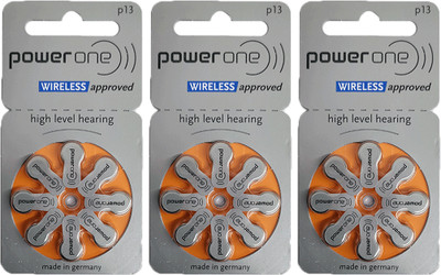 Power one Size 13 Hearing Aid (3 Strip of 8 Batteries)  Battery(Pack of 24)