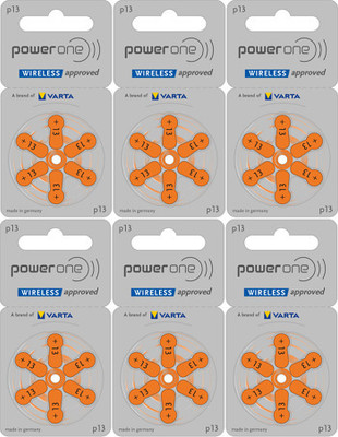Power one P13 Hearing Aid Batteries 1.45V 6 patta (36 battery) Button Cells Stethoscope Case(Silver)