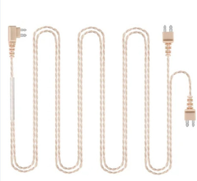 Aika Replacement V-CORD Both Ear With Speaker For Pocket Model Hearing Machine Identification Tag(Beige)