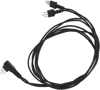 Aika Replacement 3 Pin V-CORD Both Ear With Speaker For Pocket Model Hearing Machine Identification Tag(Black)