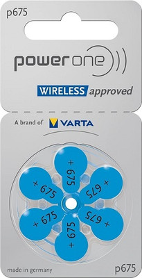 Power one P675 Hearing Aid Batteries 1.45V 1 patta (6 battery) P675 Stethoscope Case(Silver)