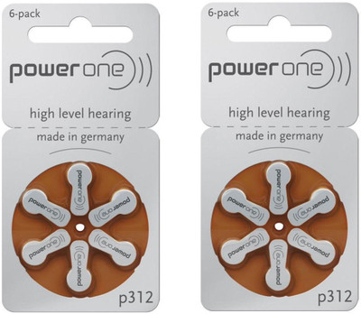 Power one P312 Hearing Aid Batteries 1.45V 2 patta (12 battery) Button Cells Stethoscope Case(Silver)