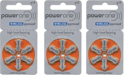 Power one P13 Hearing Aid Battery (6X3 strip) 18 Cells Hearing Aid Battery Stethoscope Case(Silver)