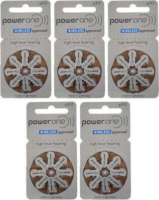 Power one PO-312 hearing aid cell pack of 40 cell (5 strips)  Battery(Pack of 40)