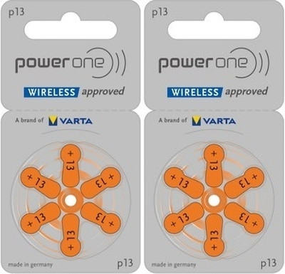 Power one P13 Hearing Aid Batteries 1.45V 2 patta (12 battery) Button Cells Stethoscope Case(Silver)