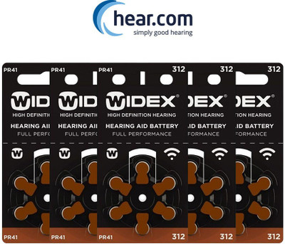 Widex Hearing Aid Battery-Size 312-Pack of 30 Batteries -5 Strips 28001602000 Stethoscope Case(Brown)