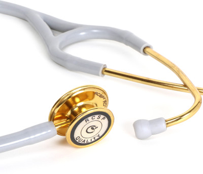 RCSP Stethoscope For Doctor and Medical Students Brass Ring dual head Gold Plated Acoustic Stethoscope(Grey)
