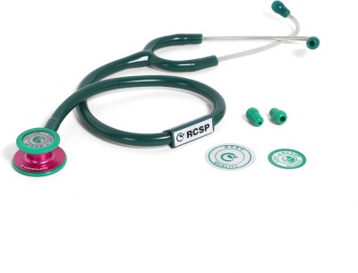 RCSP tethoscope for doctors medical staff, Nurses and Medical student Professional version III Cardiology Dual Head Acoustic for Pediatric and adult Cardio AL light weight green Acoustic Stethoscope(Green)